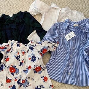 Charming Floral and Striped Kids Blouse Set